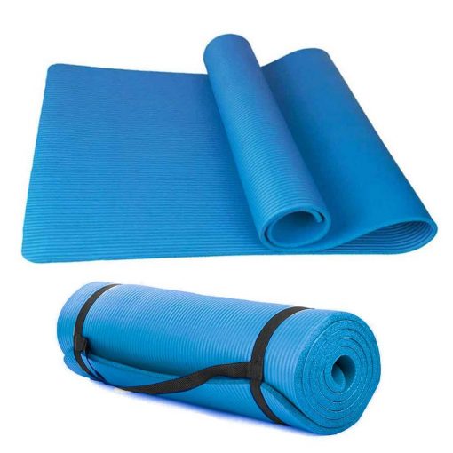 NBR Träningsmatta Blå / Yogamatta extra tjock | För ditt hemmagym | Matta för Yoga